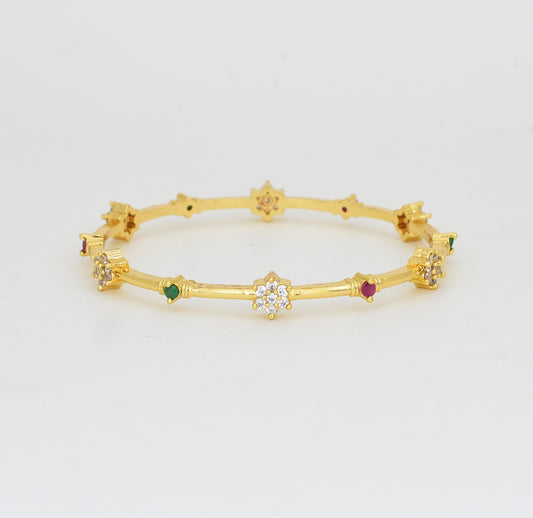 White Magenta Green Elaria Two Bangles - Y022034