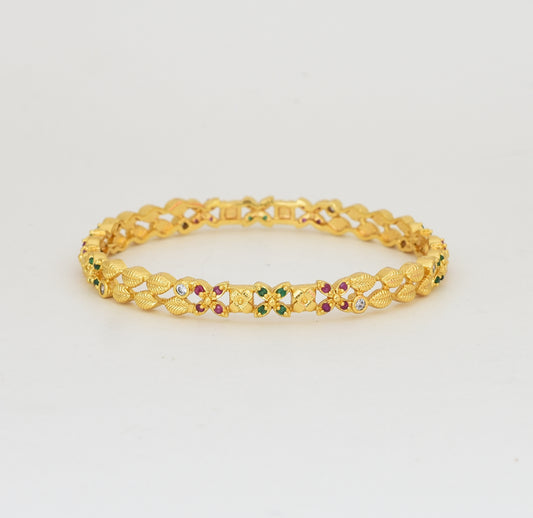 White Magenta Green Leah Two Bangles - Y022025