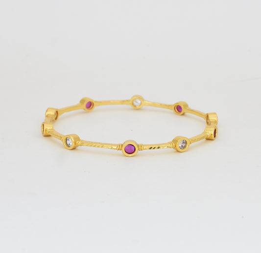 White Magenta Liviana Two Bangles - Y022024