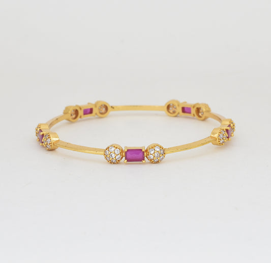 White Magenta Avneet Two Bangles - Y062071