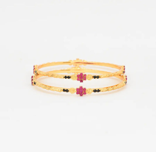 Magenta Black Laticia Two Bangles - W011699