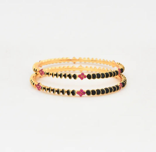 Magenta Black Jullisa Two Bangles - W011705