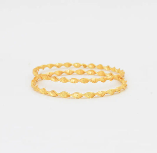 Semi Matte Intertwined Two Bangles - W021717