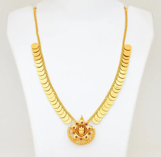 Magenta Lakshmy Coin Necklace - V021398