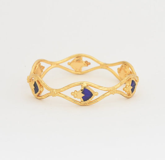 Blue Palakka Wavy Bangle - U091215