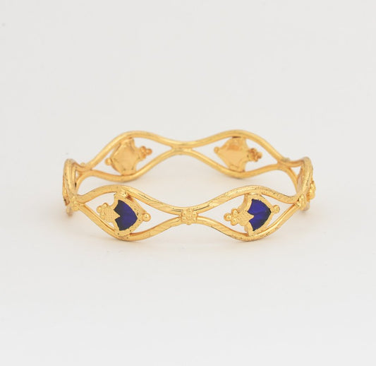 Blue Palakka Wavy Bangle - U091215