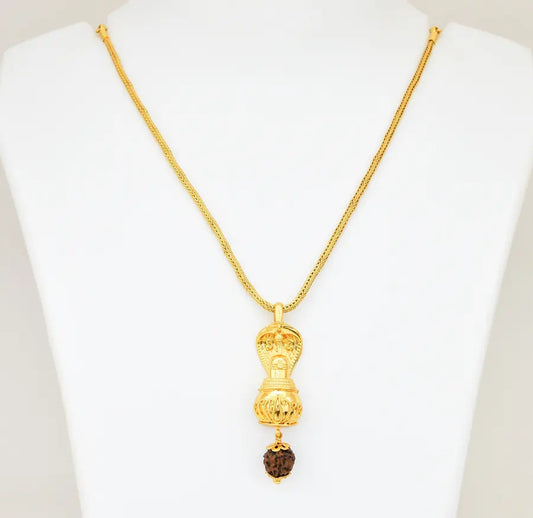 Rudraksha Siva Lingam Pendant with Chain - V031438