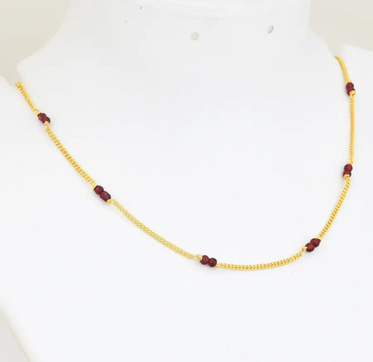 Maroon Curb Link Chain 16 inches - W061825