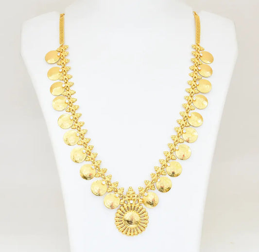 White Coin Long Necklace - V041518