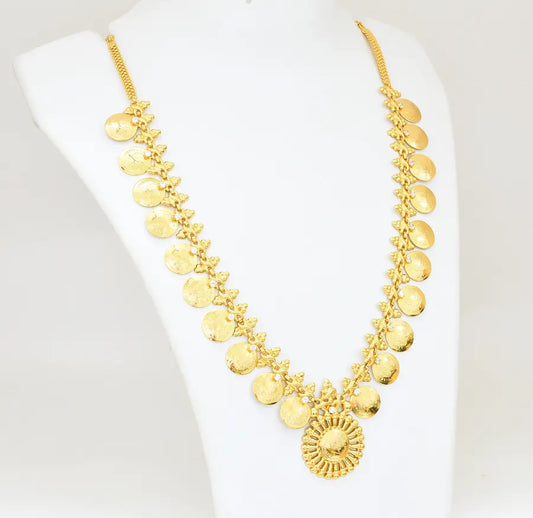 White Coin Long Necklace - V041518