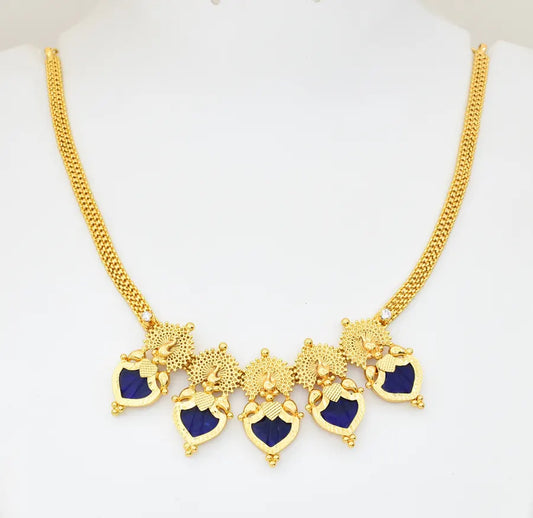 Blue Peafowl Palakka Necklace - V081612