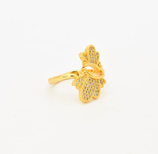 White Butterfly CZ Ring - Y012021