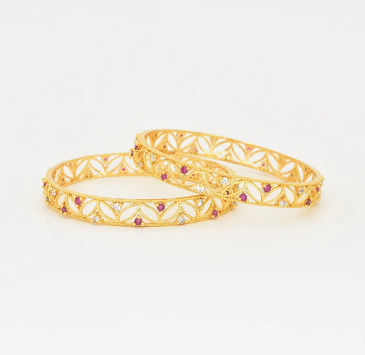 White Magenta Emily Two Bangles - X021969