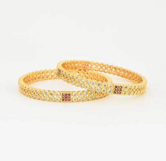 White Magenta Zoe Two Bangles - X021973