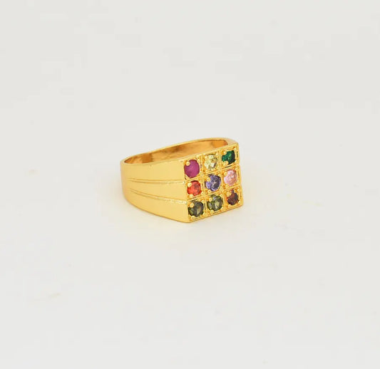 Multi Color Stone Victoria Ring - W081857