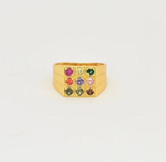 Multi Color Stone Victoria Ring - W081857
