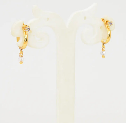 White Plain Hoop Earrings - W091897