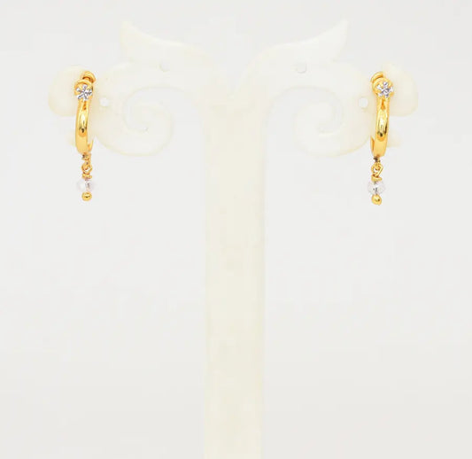 White Plain Hoop Earrings - W091897