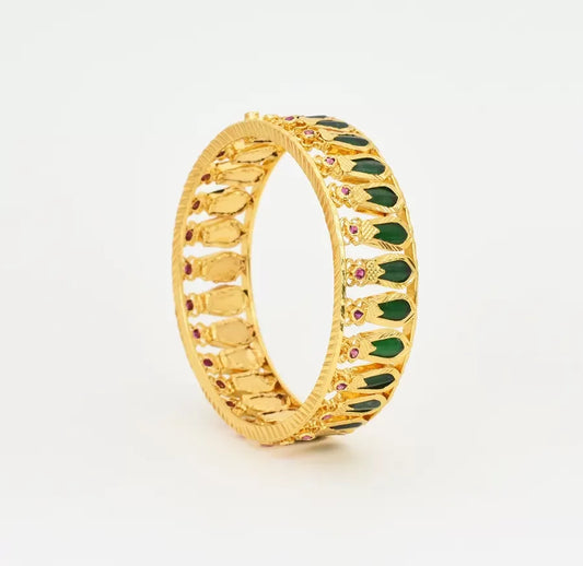 Green Nagapadam Broad Bangle - X051987