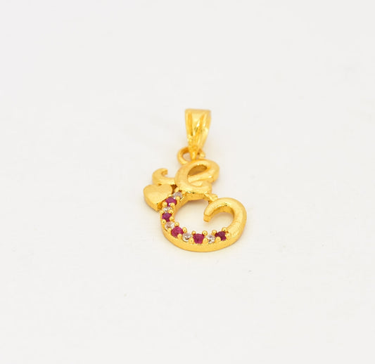 White Magenta Elegant E Pendant - T06628