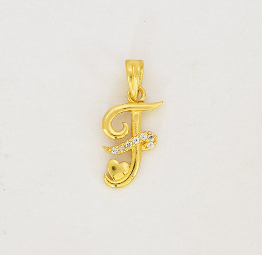White Forever F Pendant - T06629
