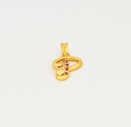 White Magenta Pleasant P Pendant - T06632