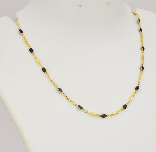 Black Dull Oval Chain 18 inches - U071155