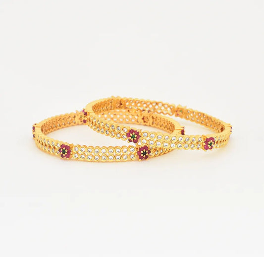 White Magenta Green Sublime Two Bangles - X021979