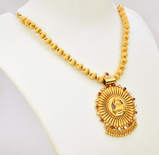 White Magenta Lakshmi Jasmine Bud Necklace - T03545