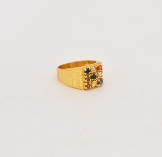 Multi Color Stone Adam Ring - T11938