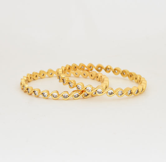 White Gracia Two Bangles - Y022042