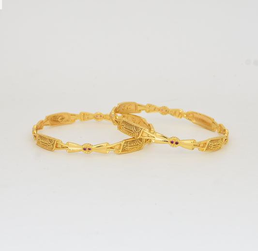 Magenta Edgy Two Bangles - Y022036