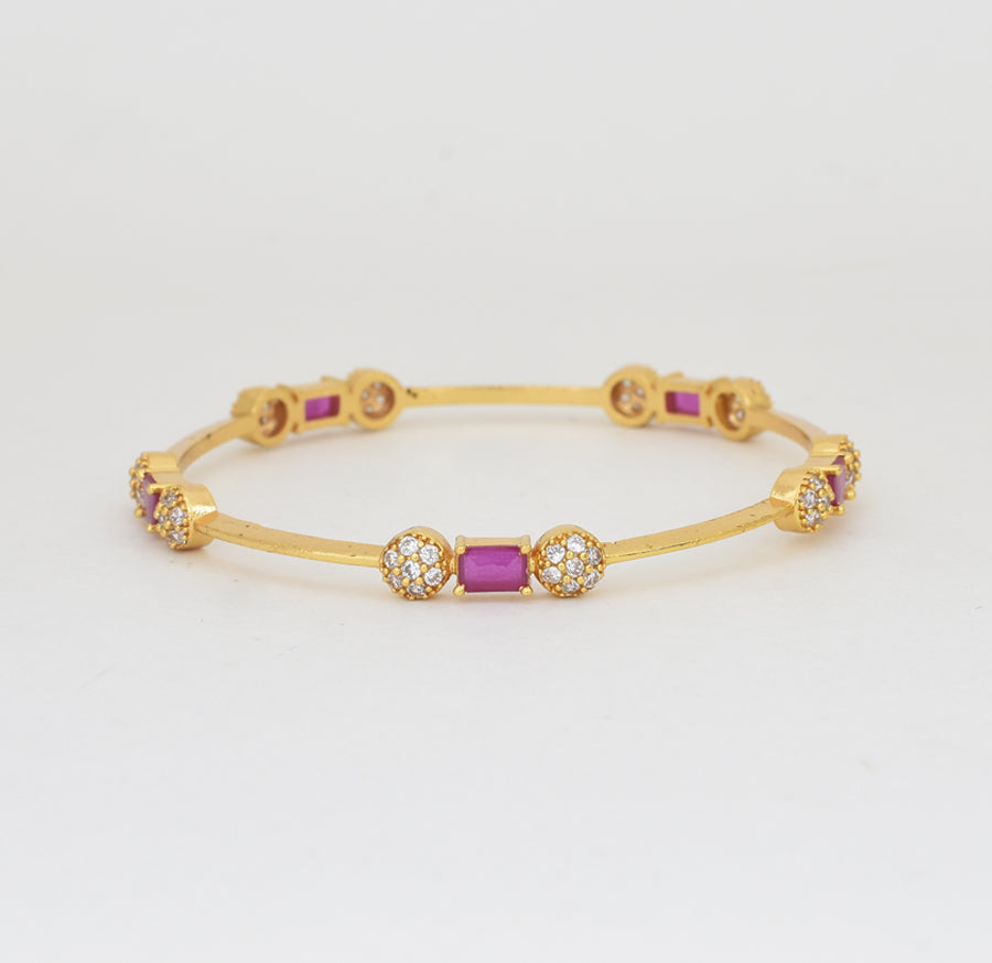 White Magenta Avneet Two Bangles - Y062071