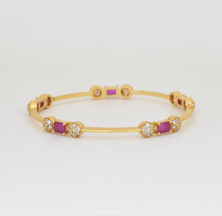 White Magenta Avneet Two Bangles - Y062071