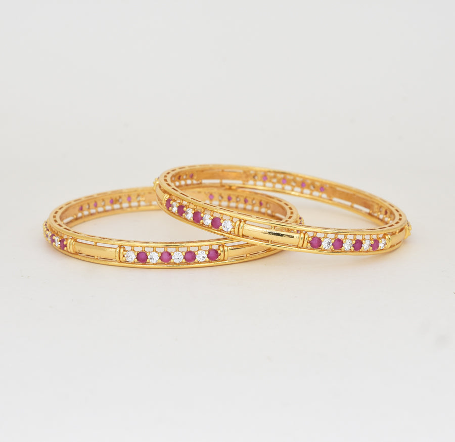 White Magenta Blaise Two Bangles - Y062067