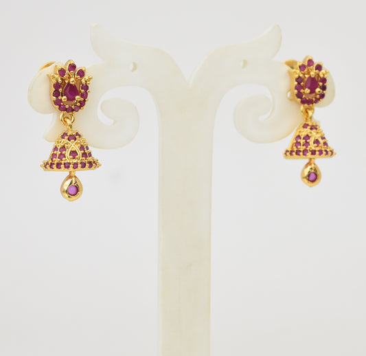 Magenta Glitzy Jhumka - Y052056