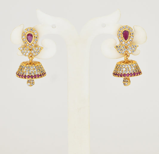 White Magenta Aurelia Jhumka - Y052053