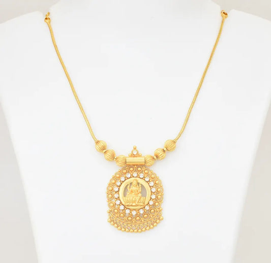 White Lakshmi Round Bead Necklace - U101266