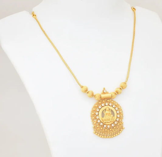 White Lakshmi Round Bead Necklace - U101266