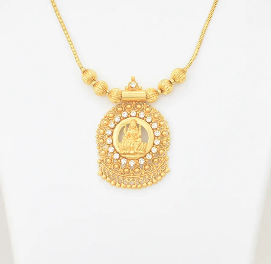White Lakshmi Round Bead Necklace - U101266