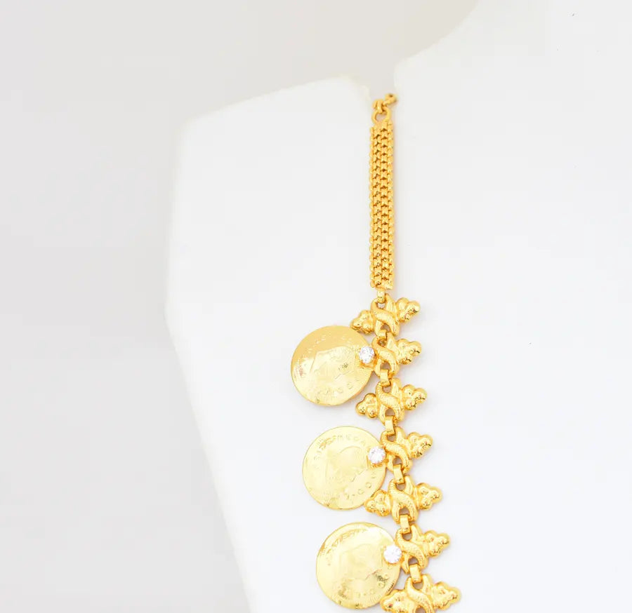 White Coin Long Necklace - V041518