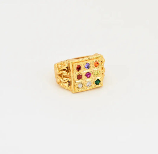 Designer Navaratna Ring - V021408