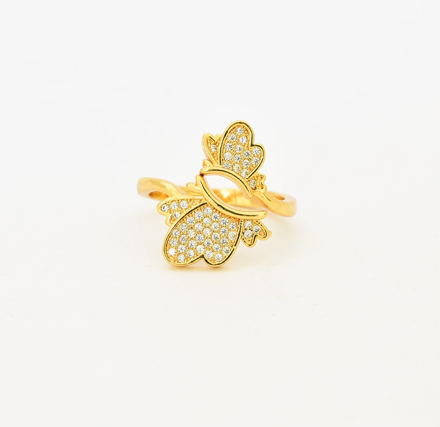 White Butterfly CZ Ring - Y012021
