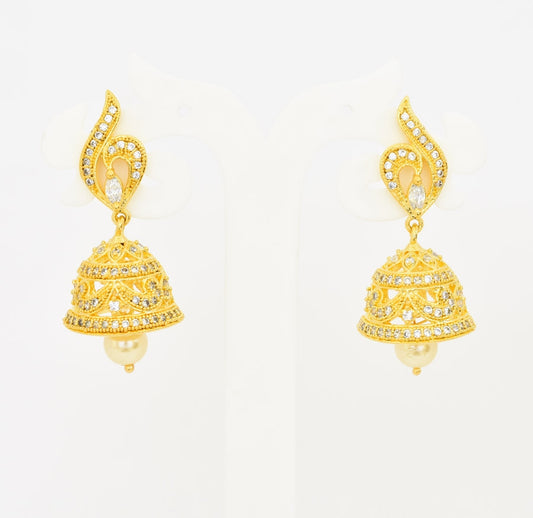 White Fabia Jhumkas - T01502