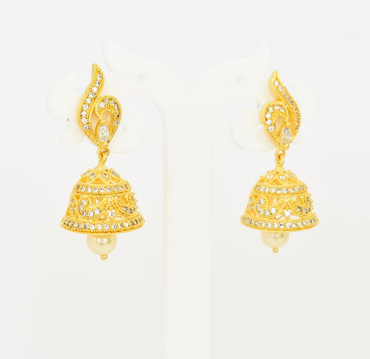 White Fabia Jhumkas - T01502