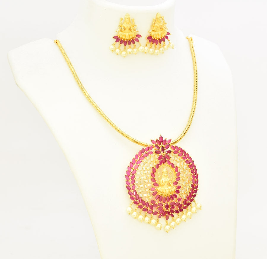 The Royal Elegant Laxmi Necklace With Danglers - T02540