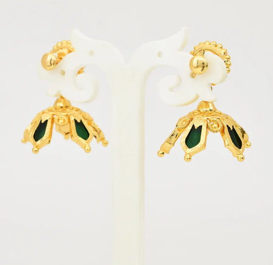 Green Nagapadam Designer Jimmikki - V011388