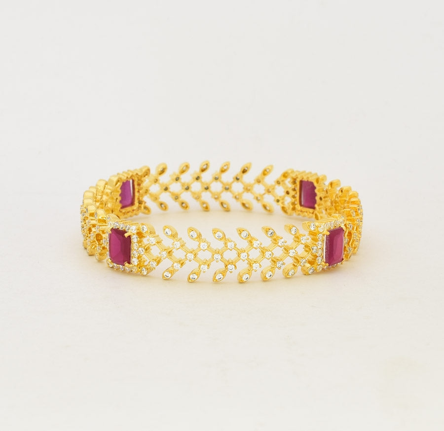 White Magenta Ziva Two Bangles - T04555