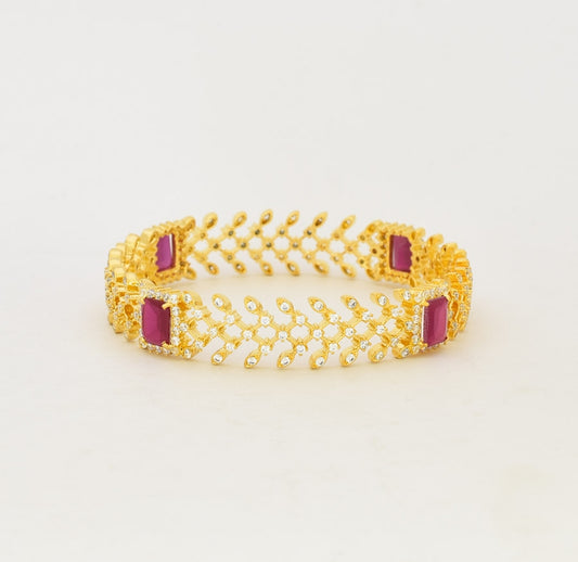 White Magenta Ziva Two Bangles - T04555