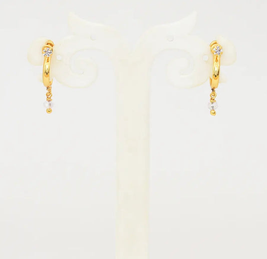 White Plain Hoop Earrings - W091897